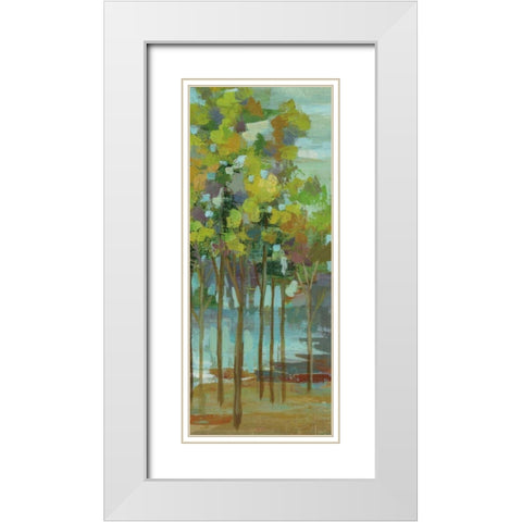 Spring Trees Panel II White Modern Wood Framed Art Print with Double Matting by Vassileva, Silvia