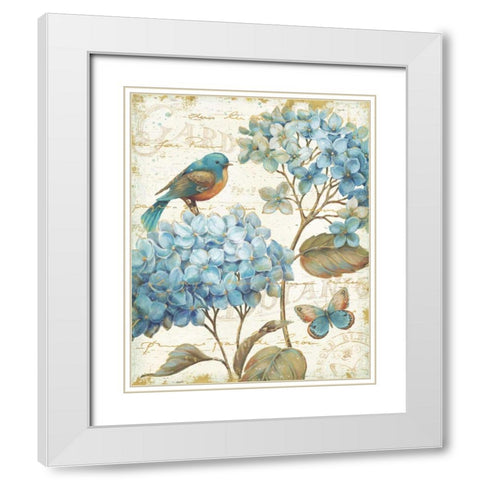 Blue Garden II White Modern Wood Framed Art Print with Double Matting by Brissonnet, Daphne