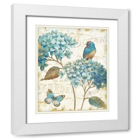 Blue Garden III White Modern Wood Framed Art Print with Double Matting by Brissonnet, Daphne