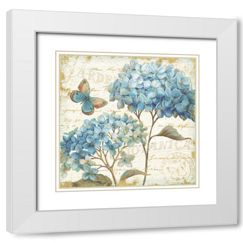 Blue Garden IV White Modern Wood Framed Art Print with Double Matting by Brissonnet, Daphne