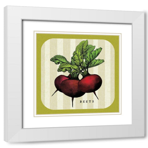 Linen Vegetable I White Modern Wood Framed Art Print with Double Matting by Mousseau Studio
