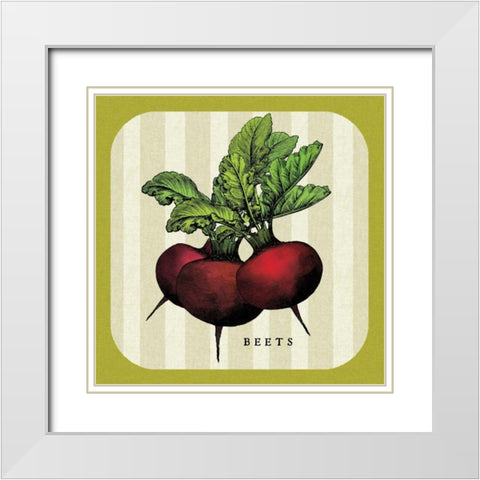 Linen Vegetable I White Modern Wood Framed Art Print with Double Matting by Mousseau Studio
