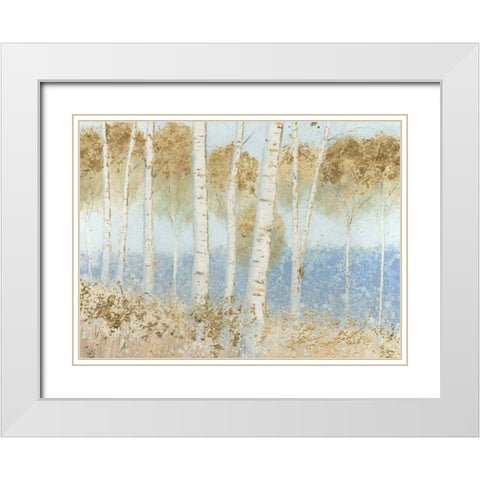 Summer Birches White Modern Wood Framed Art Print with Double Matting by Wiens, James