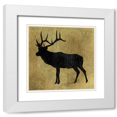 Golden Lodge IV White Modern Wood Framed Art Print with Double Matting by Wiens, James