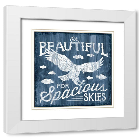 America the Beautiful I White Modern Wood Framed Art Print with Double Matting by Marshall, Laura