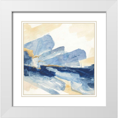 Gilded Indigo II White Modern Wood Framed Art Print with Double Matting by Paschke, Chris