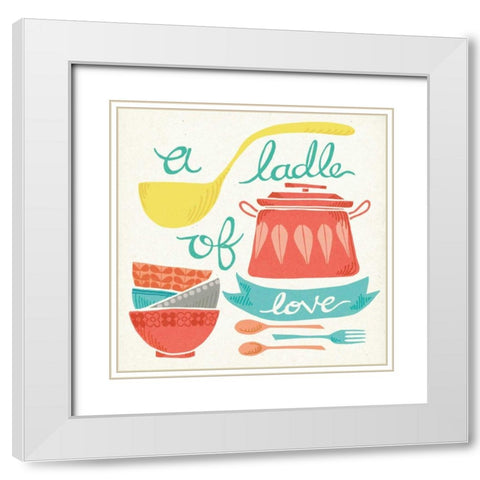 A Ladle of Love White Modern Wood Framed Art Print with Double Matting by Urban, Mary