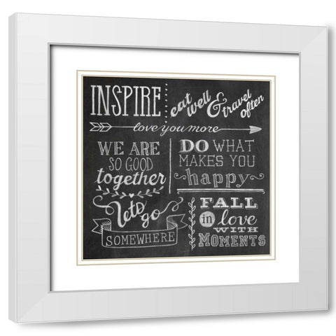 Inspiration Chalkboard III White Modern Wood Framed Art Print with Double Matting by Urban, Mary