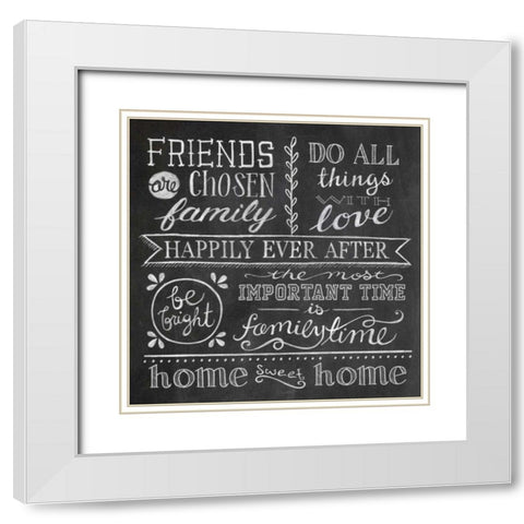 Inspiration Chalkboard IV White Modern Wood Framed Art Print with Double Matting by Urban, Mary