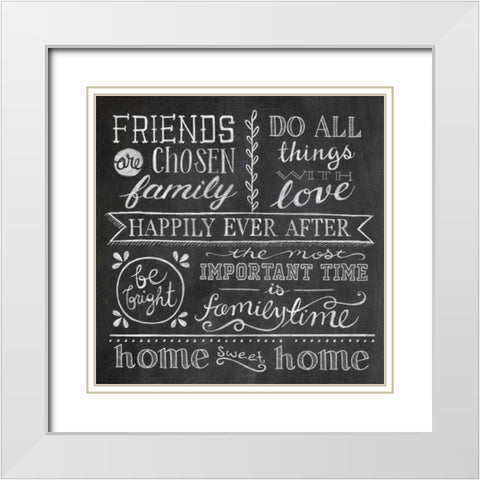 Inspiration Chalkboard IV White Modern Wood Framed Art Print with Double Matting by Urban, Mary