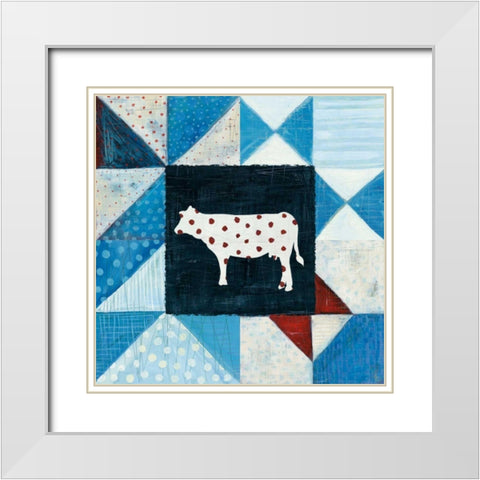Modern Americana Farm Quilt VIII White Modern Wood Framed Art Print with Double Matting by Averinos, Melissa