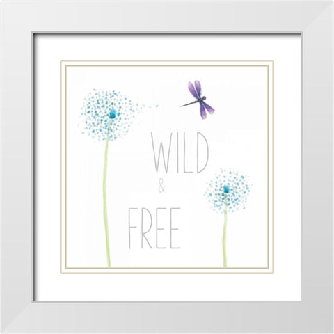 Wild and Free White Modern Wood Framed Art Print with Double Matting by Adams, Sarah