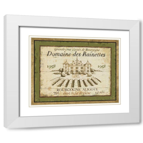 French Wine Label III White Modern Wood Framed Art Print with Double Matting by Brissonnet, Daphne