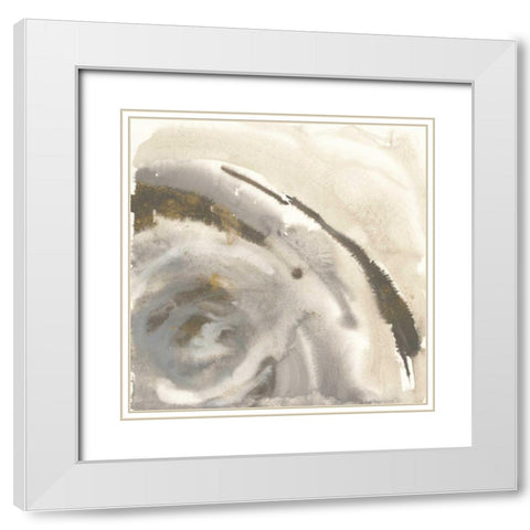 Gold Dust Nebula I White Modern Wood Framed Art Print with Double Matting by Paschke, Chris