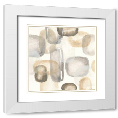 Neutral Stones II White Modern Wood Framed Art Print with Double Matting by Paschke, Chris
