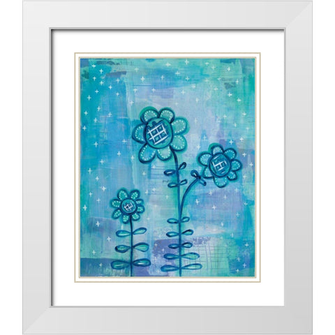 Magical Flowers I White Modern Wood Framed Art Print with Double Matting by Averinos, Melissa