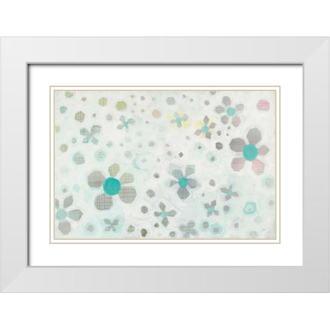 Graph Blooms White Modern Wood Framed Art Print with Double Matting by Averinos, Melissa