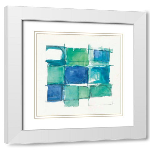 131 West 3rd Street Square II on White White Modern Wood Framed Art Print with Double Matting by Schick, Mike