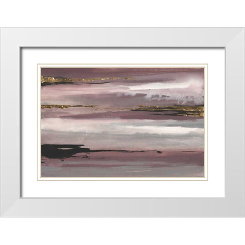 Gilded Storm IV White Modern Wood Framed Art Print with Double Matting by Paschke, Chris