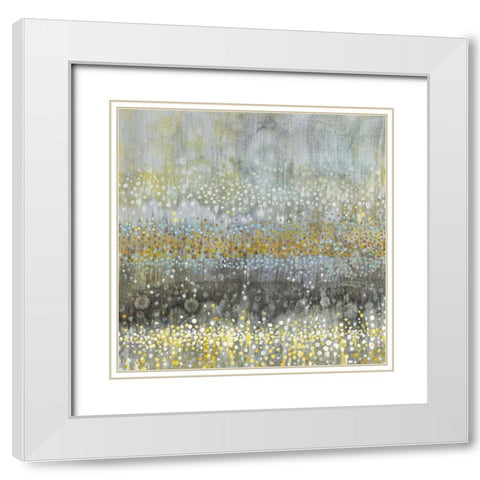 Rain Abstract III White Modern Wood Framed Art Print with Double Matting by Nai, Danhui