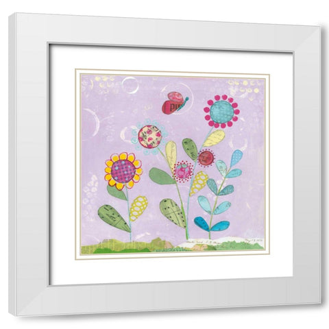 Pattys Garden I White Modern Wood Framed Art Print with Double Matting by Prahl, Courtney