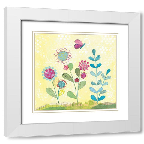 Pattys Garden III White Modern Wood Framed Art Print with Double Matting by Prahl, Courtney