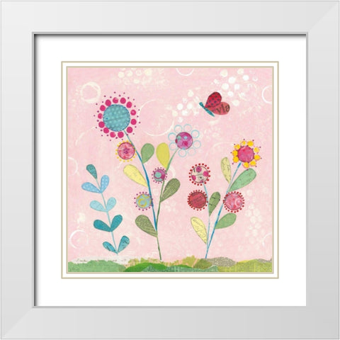 Pattys Garden IV White Modern Wood Framed Art Print with Double Matting by Prahl, Courtney