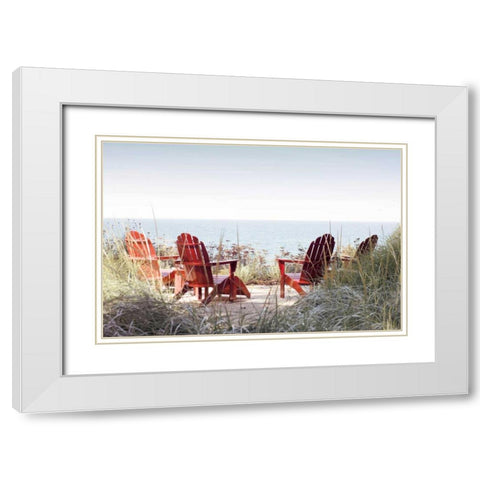 Afternoon by the Lake White Modern Wood Framed Art Print with Double Matting by Studio, Brookview