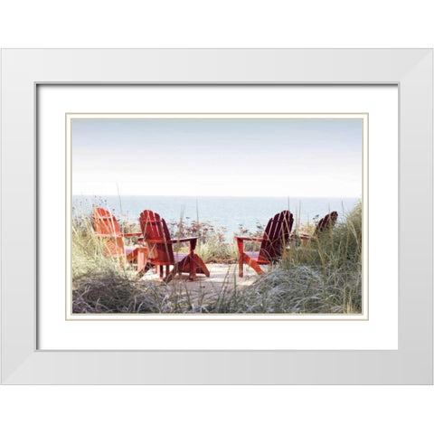 Afternoon by the Lake White Modern Wood Framed Art Print with Double Matting by Studio, Brookview