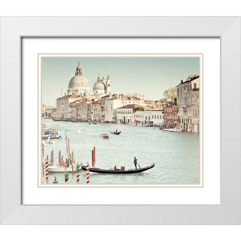 Grand Canal White Modern Wood Framed Art Print with Double Matting by Bevan, Keri