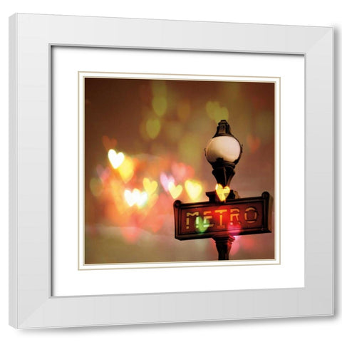 Night Life Paris White Modern Wood Framed Art Print with Double Matting by Bevan, Keri