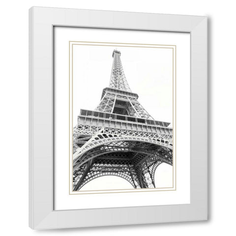 Eiffel up Close White Modern Wood Framed Art Print with Double Matting by Marshall, Laura