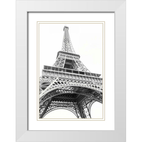 Eiffel up Close White Modern Wood Framed Art Print with Double Matting by Marshall, Laura