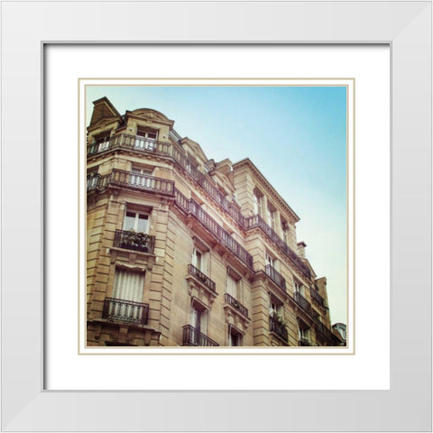 Paris Moments II White Modern Wood Framed Art Print with Double Matting by Marshall, Laura