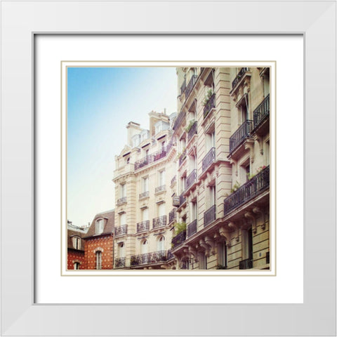 Paris Moments III White Modern Wood Framed Art Print with Double Matting by Marshall, Laura