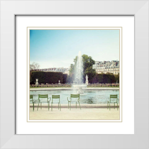 Paris Moments V White Modern Wood Framed Art Print with Double Matting by Marshall, Laura