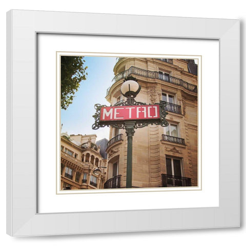 Paris Moments VII White Modern Wood Framed Art Print with Double Matting by Marshall, Laura
