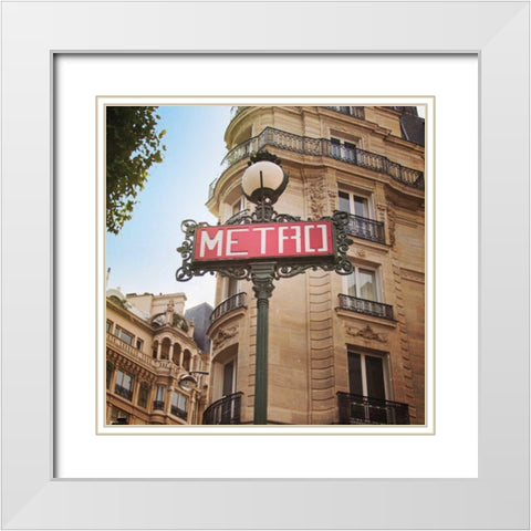 Paris Moments VII White Modern Wood Framed Art Print with Double Matting by Marshall, Laura