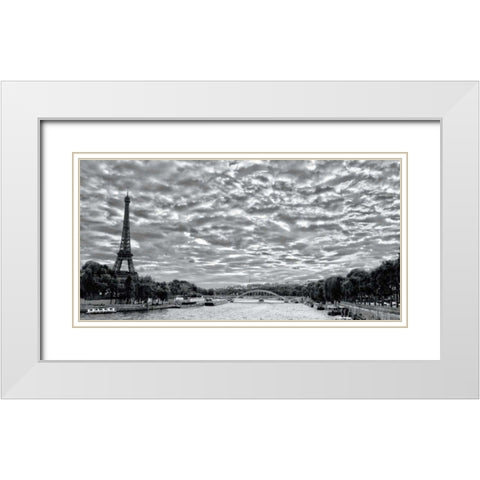 The City of Love White Modern Wood Framed Art Print with Double Matting by Marshall, Laura