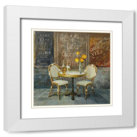 French Cafe White Modern Wood Framed Art Print with Double Matting by Nai, Danhui