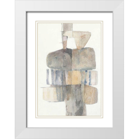 Stepping Stones White Modern Wood Framed Art Print with Double Matting by Schick, Mike