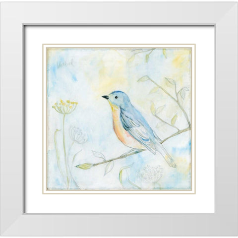 Sketched Songbird II White Modern Wood Framed Art Print with Double Matting by Schlabach, Sue