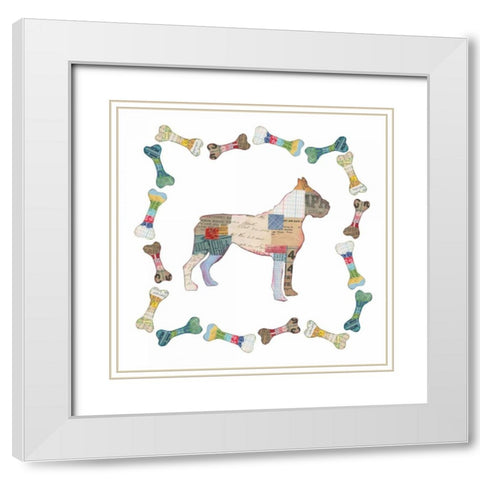 Good Dog I Sq with Border White Modern Wood Framed Art Print with Double Matting by Prahl, Courtney