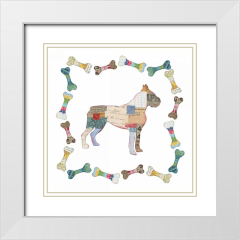 Good Dog I Sq with Border White Modern Wood Framed Art Print with Double Matting by Prahl, Courtney
