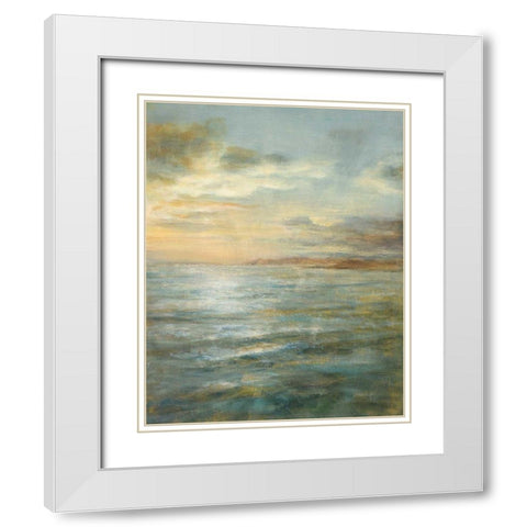 Serene Sea III White Modern Wood Framed Art Print with Double Matting by Nai, Danhui