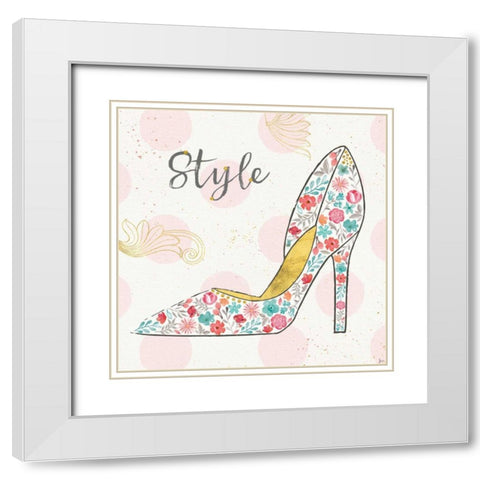 Fashion Blooms II White Modern Wood Framed Art Print with Double Matting by Aiken, Jess