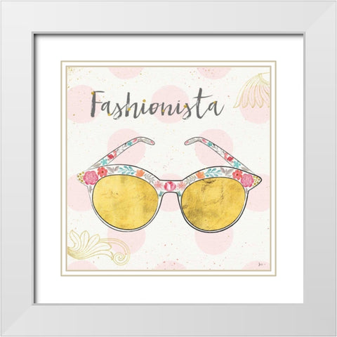 Fashion Blooms IV White Modern Wood Framed Art Print with Double Matting by Aiken, Jess