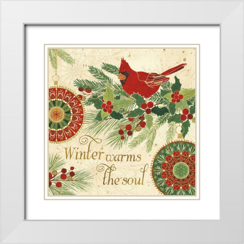 Winter Feathers VI White Modern Wood Framed Art Print with Double Matting by Charron, Veronique