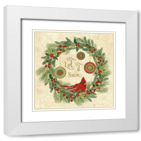 Winter Feathers VII White Modern Wood Framed Art Print with Double Matting by Charron, Veronique