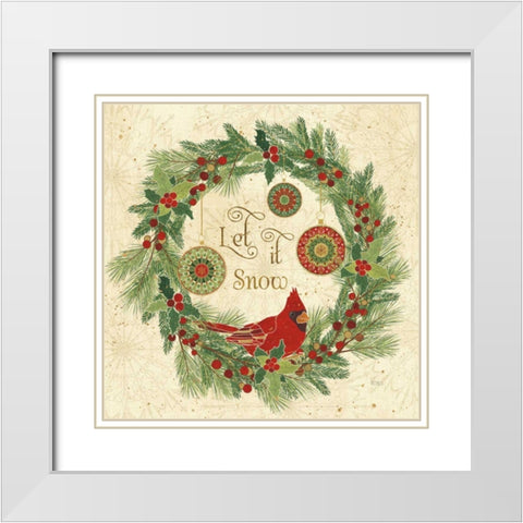 Winter Feathers VII White Modern Wood Framed Art Print with Double Matting by Charron, Veronique